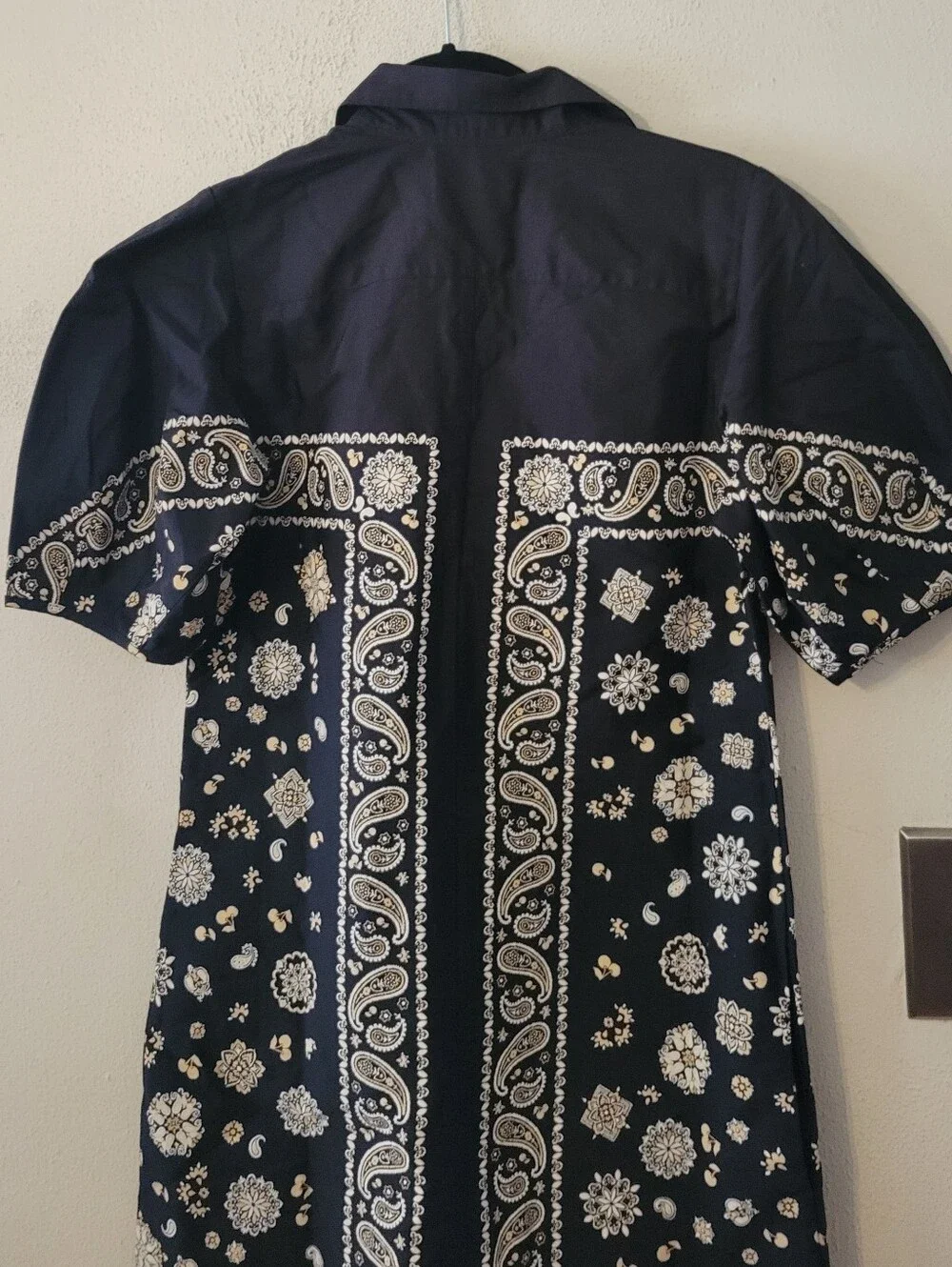 J. Crew Shirt-Dress in Bandana-print Cotton poplin - black, white, tan
